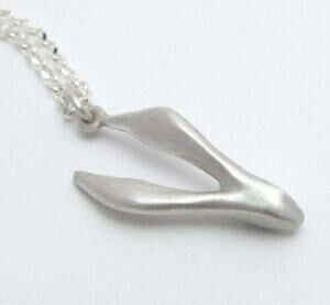 Andree Chenier Matte Sterling Silver Rabbit Pendant Necklace